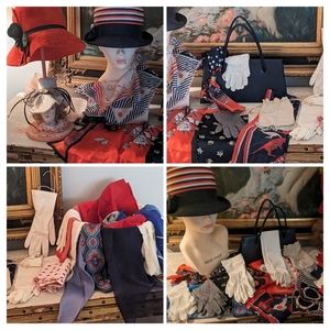 Vintage Accessories Lot 1940s - 70s  2Hats 4Gloves 17Scarves 2Purses 25pc